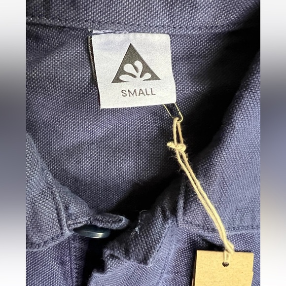 Men’s Henley Shirt Long Sleeve Cotton Blue Size Small New With Tags - Picture 4 of 4